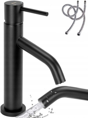 Bateria Umywalkowa Level Black Czarna Niska Rea