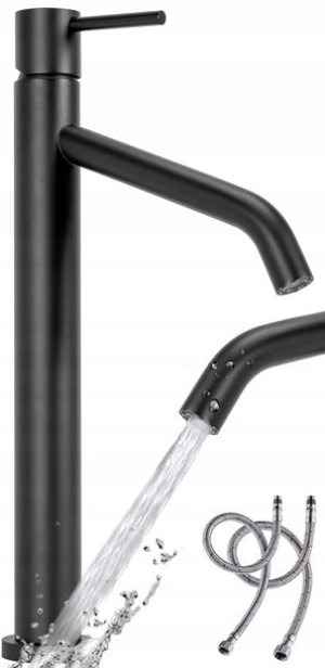 Bateria Umywalkowa Level Black Czarna Wysoka Rea