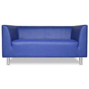 Sofa LEON eko skóra niebieska, sofa do biura, poczekalni