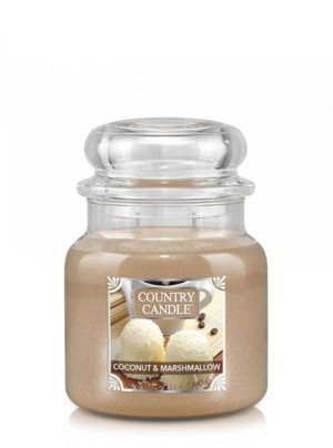 Country Candle Średnia świeca zapachowa z dwoma knotami Coconut Marshmallow