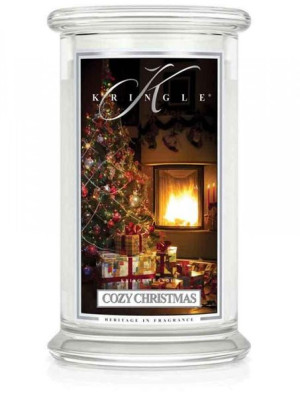 Kringle Candle Duża świeca zapachowa z dwoma knotami Cozy Christmas 623g