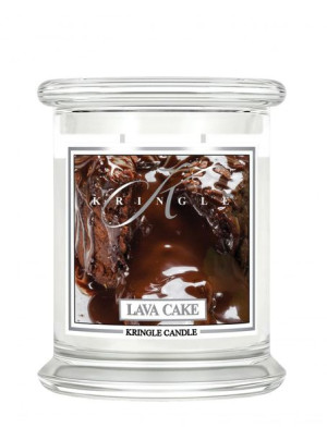 Kringle Candle Średnia świeca zapachowa z dwoma knotami Lava Cake 411g