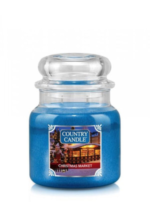 Country Candle Średnia świeca zapachowa z dwoma knotami Christmas Market 45