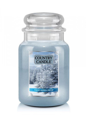 Country Candle Duża świeca zapachowa z dwoma knotami Fresh Aspen Snow 680g