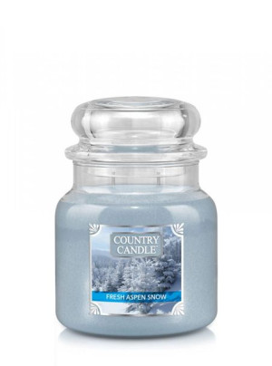 Country Candle Średnia świeca zapachowa z dwoma knotami Fresh Aspen Snow 45
