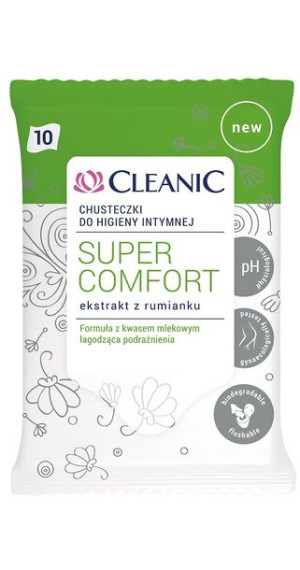 CLEANIC Super Comfort chusteczki do higieny intymnej Ekstrakt z Rumianku 10