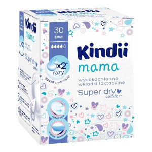 Kindii Mama wysokochłonne wkładki laktacyjne Super Dry Comfort 30szt.
