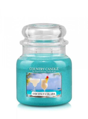 Country Candle Średnia świeca zapachowa z dwoma knotami Coconut Colada 453g