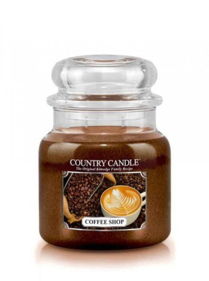 Country Candle Średnia świeca zapachowa z dwoma knotami Coffee Shop 453g