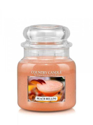 Country Candle Średnia świeca zapachowa z dwoma knotami Peach Bellini 453g