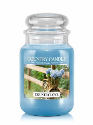 Country Candle Duża świeca zapachowa z dwoma knotami Country Love 652g