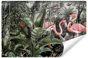 Fototapeta Ścienna DŻUNGLA Flamingi Liście 300x210