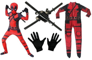 Strój Przebranie Kostium Deadpool + 2miecze 146/152
