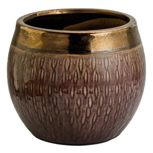 Donica Kula Fiolet & Złoto Osłonka Ceramiczna 20x20x18cm
