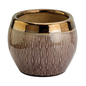 Donica Kula Fiolet & Złoto Osłonka Ceramiczna 14x14x12cm