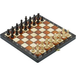 Szachy magnetyczne - drewniane średnie 28 cm