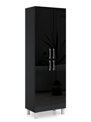 Słupek Łazienkowy Wysoki 60cm Czarny Połysk Akryl