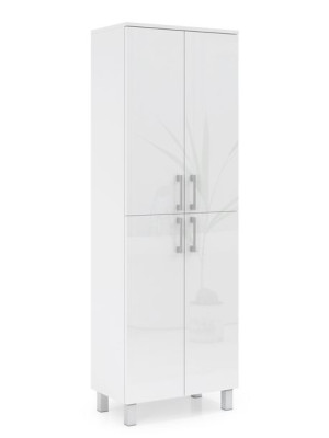 Słupek Łazienkowy Wysoki 60cm Biały Połysk Akryl