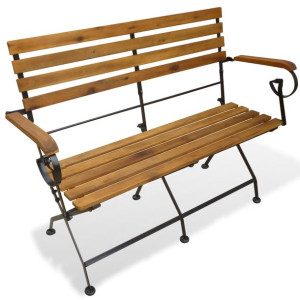 Składana ławka ogrodowa, 112 cm, lite drewno akacj