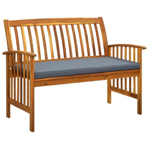Ławka ogrodowa z poduszką, 119 cm, lite drewno aka