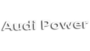Wycinana naklejka AUDI POWER biała