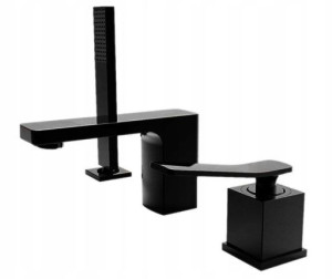 Bateria Wannowa 3-otworowa SONIC BLACK CZARNA MAT