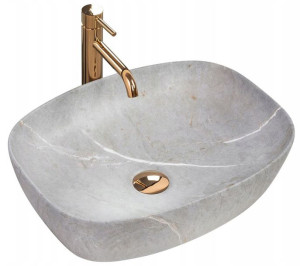Umywalka Ceramiczna Nablatowa FREJA GREY STONE REA