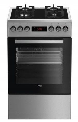 Kuchnia Beko FSMT55330DXDS 50cm gaz na szkle 60L