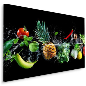 Obraz Na Płótnie Canvas OWOCE Warzywa w Wodzie Natura Efekt 3D 30x20cm