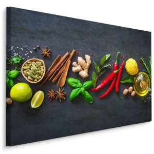 Obraz Do Kuchni OWOCE Warzywa Przyprawy Natura Modny Wzór Efekt 3D 30x20cm