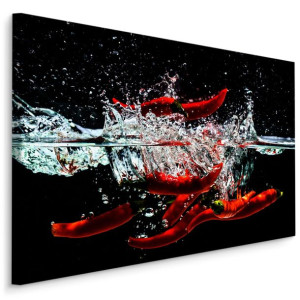 Obraz Ścienny Do Kuchni PAPRYCZKI Chili w Wodzie Natura Efekt 3D 70x50cm