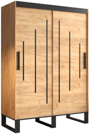 Szafa przesuwna LOFT Y 150cm, metalowe nogi, styl industrialny craft złoty