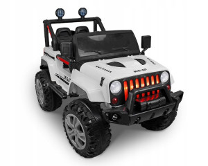 Pojazd na akumulator JEEP BIAŁY 4X4 BUJAK/LED/MP3