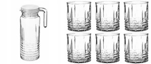 KOMPLET SZKLANEK na napoje 6 x 320ml + DZBANEK 1 L