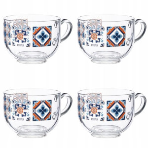 Filiżanka Kubek Szklanka 4 X 650 Ml Duża Z Uchem