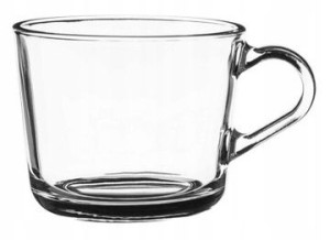 KUBEK szklany gładki SZKLANKA z uchem 270 ml kelly