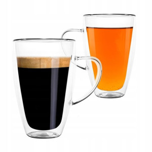 Szklanki Z Podwójną Ścianką Latte Kubek 2 X 400 Ml