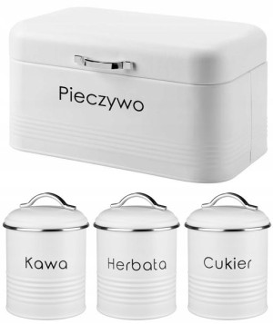 CHLEBAK POJEMNIK cukier kawa herbata ALCANO BIAŁY