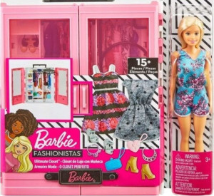 Barbie Wymarzona szafa na ubranka+ lalka