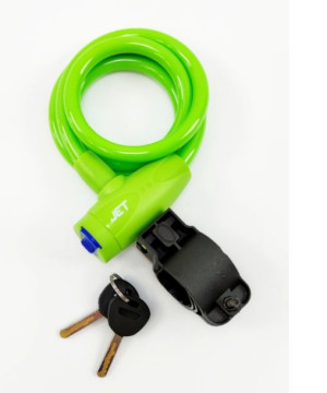 Zabezpieczenie rowerowe linka ZAPINKA MOTOR ROWER ZIELONA JET LOCK