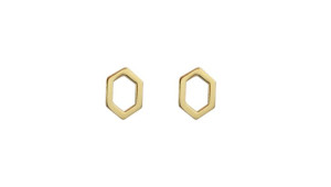 Kolczyki Hexagon pozłacane