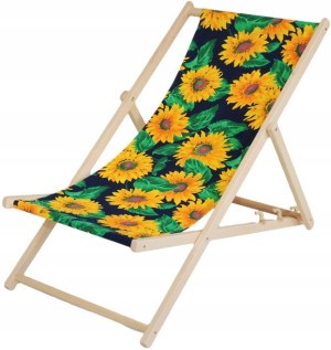 Leżak DREWNIANY LEŻAKI PLAŻOWE 100% Bawełna