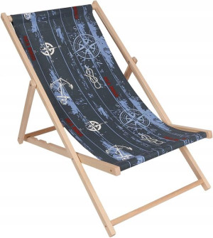 Leżak DREWNIANY LEŻAKI PLAŻOWE 100% Bawełna