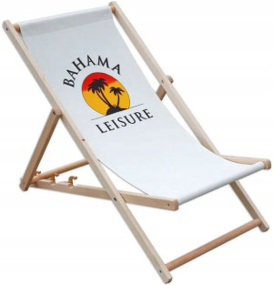 Leżak DREWNIANY LEŻAKI PLAŻOWE 100% Bawełna