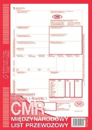 Druk CMR list przewozowy A4 orygin+4 kopie 800-2