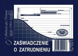 Druk Zaświadczen o zatrudnieniu 502-5 A6 40 kartek