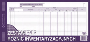 Druk Zestaw różnic inwentaryzacyjnych 2/3 A3 343-0