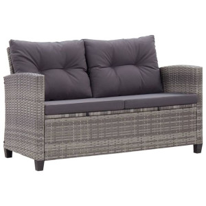 2-osobowa sofa ogrodowa z poduszkami, szara, 124 c