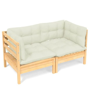 2-osobowa sofa ogrodowa z kremowymi poduszkami, dr