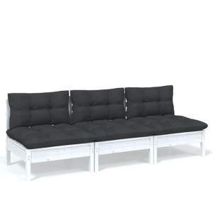 3-osobowa sofa ogrodowa z antracytowymi poduszkami